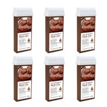 Kit 6 Refil Ceras Depiladora Refil Roll On Depilação Depilflax Chocolate 100g
