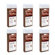 Kit 6 Refil Ceras Depiladora Refil Roll On Depilação Depilflax Chocolate 100g