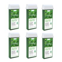 Kit 6 Refil Ceras para Depilação Roll On Quente Hortelã Menta Mel Depilatória 100g Depilflax