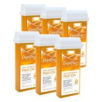 Kit 6 Refil Ceras para Depilação Roll On Quente Natural Mel Depilatória 100g Depilflax Kit 6 Refil Ceras para Depilação Roll On Quente Natural Mel Depilatória 100g Depilflax