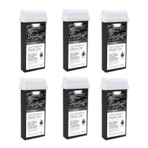 Kit 6 Refil Ceras para Depilação Roll On Quente Negra Depilatória 100g Depilflax