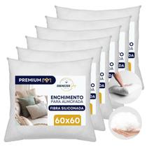 Kit 6 Refil De Almofada Antialérgico Fibra Siliconada 60x60cm Antiácaro Macio Antimofo Premium Kit 6 Refil De Almofada Antialérgico Fibra Siliconada 60x60cm Antiácaro Macio Antimofo Premium