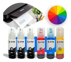 Kit 6 refil de tinta 544 compatível 3 pretos + cyan + yellow + magenta alto rendimento