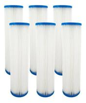 Kit 6 Refil Filtro Plissado Lavável 9 3/4'' X 2 1/2 20 Micra Branco Kit 6 Refil Filtro Plissado Lavável 9 3/4'' X 2 1/2 20 Micra Branco