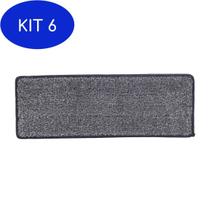 Kit 6 Refil Limpeza Flat Mop Lavável Microfibra Troca Fácil
