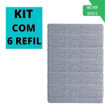 Kit 6 Refil Microfibra Mop Flat Esfregão Boni