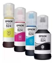 KIT 6 REFIL T524 pigmentada sendo 3 BLACK, 1 CYAN, 1 YELLON, 1 MAGENTA PARA EQUIPAMENTOS L6190 L6580 L6490