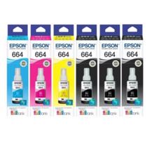 KIT 6 REFIL TINTA DE USO T664 P/ IMPRESSORAS L210 L365 L475 e mais... BMCY