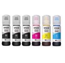 Kit 6 refil tinta original compativel para t544 l3110 l3250 l3150 l3210 lacrada bmcy
