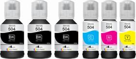 Kit 6 Refil Tinta Para Epsonn T504 L6161 L4150 L4160 L6191 Tintascompatíveis