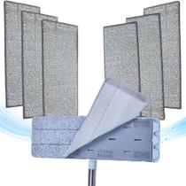 Kit 6 Refils Mop Flat Spray Rodo Microfibra Reutilizável