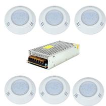Kit 6 Refletor Hiper LED 16W Frente New + Fonte 10A Brustec Kit 6 Refletor Hiper LED 16W Frente New + Fonte 10A Brustec