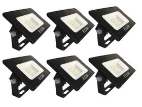 Kit 6 Refletor Holofote De Led 10W 6500K Bivolt Branco Frio Kit 6 Refletor Holofote De Led 10W 6500K Bivolt Branco Frio