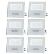 Kit 6 Refletor Holofote Taschibra Led Tr Slim 20w Verde Prova Da água Ip65 Branco Bivolt Kit 6 Refletor Holofote Taschibra Led Tr Slim 20w Verde Prova Da água Ip65 Branco Bivolt