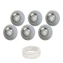 Kit 6 Refletor Led RGB 9W Para Piscina Luxpool Com Cabo 10M