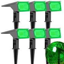 Kit 6 Refletor Solar Jardim 6 Leds Verde Amarela 10x Mais Forte Luminária Spot Jardim Sem Fio
