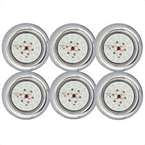 Kit 6 Refletores Led 18w RGB Inox para Iluminação Piscina