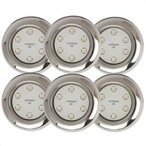 Kit 6 Refletores Led 9w RGB Inox S para Iluminação Piscina