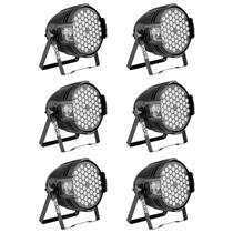 Kit 6 Refletores Led Par 64 Rgbw 54 Leds 3w Garantia 3 Meses