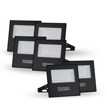 Kit 6 Refletores Taschibra Led TR Slim 20W 6500K Preto Bivolt