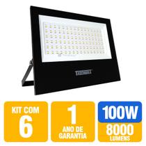 Kit 6 Refletores Taschibra TR LED 100W Preto