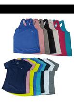Kit 6 Regatas + 6 Camisetas Feminina Dry Fit Fitness-atacado