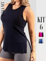 Kit 6 Regatas Femininas Para Academia Malhação Blusa Cobre o bumbum Fitness Kit 6 Regatas Femininas Para Academia Malhação Blusa Cobre o bumbum Fitness