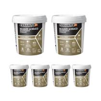 Kit 6 Rejunte Acrílico Bicomp. Cinza Claro 1kg Ceramfix Kit 6 Rejunte Acrílico Bicomp. Cinza Claro 1kg Ceramfix