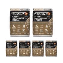 Kit 6 Rejunte Porcelanato E Pedra Cinza Classico Ceramfix Kit 6 Rejunte Porcelanato E Pedra Cinza Classico Ceramfix