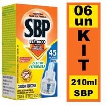 Kit 6 Repelente Elétrico Líquido Refil SBP 35ml 45 Noites