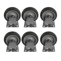 Kit 6 Rodinhas 12cm Plástico BP 5 Polegadas c/ Placa Fixa Kit 6 Rodinhas 12cm Plástico BP 5 Polegadas c/ Placa Fixa