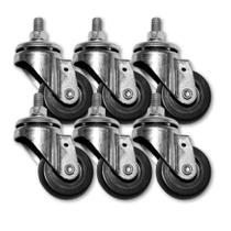 Kit 6 Rodinhas 50mm Plástico BP 2 Polegadas c/ Parafuso Fixo Kit 6 Rodinhas 50mm Plástico BP 2 Polegadas c/ Parafuso Fixo