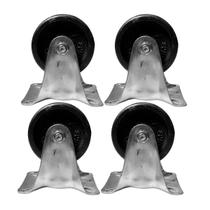 Kit 6 Rodinhas 75mm Ferro 3 Polegadas c/ Placa Fixa Kit 6 Rodinhas 75mm Ferro 3 Polegadas c/ Placa Fixa