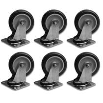 Kit 6 Rodinhas p/ Móveis 4 Pol BP s Freio c Placa Giratória Kit 6 Rodinhas p/ Móveis 4 Pol BP s Freio c Placa Giratória
