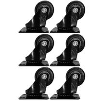 Kit 6 Rodízio PVC Preto 1.5/8" 41mm - Giratório - A09410-G - Ajax Kit 6 Rodízio PVC Preto 1.5/8" 41mm - Giratório - A09410-G - Ajax