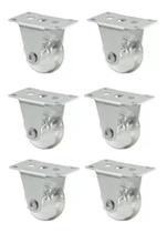 Kit 6 Rodízio Rodinha 50mm Fixo Multiuso para Sofá Bicama e Móveis em Geral