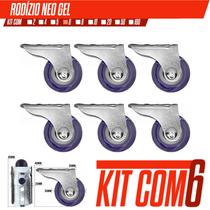 Kit 6 Rodizio Silicone Para Moveis Anti Risco 38mm Rodinhas P/ Móvel