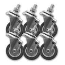 Kit 6 Rodízios 210 BP c Parafuso Giratório S Trava para 40Kg