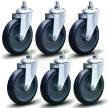 Kit 6 Rodízios Anti Risco Móveis 6" 153mm 510kg Sem Freio - Colson - 2520 Kit 6 Rodízios Anti Risco Móveis 6" 153mm 510kg Sem Freio - Colson - 2520