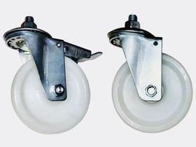 Kit 6 Rodizios Nylon 4pol. Rosca Girat. (4 C/ Freio + 2 Sem)