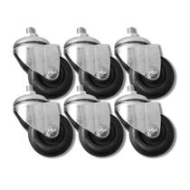 Kit 6 Rodízios s/ Trava c/ Parafuso Giratório 3 Pol