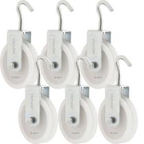 Kit 6 Roldanas Plástica 4 cm com Gancho - Vonder Kit 6 Roldanas Plástica 4 cm com Gancho - Vonder