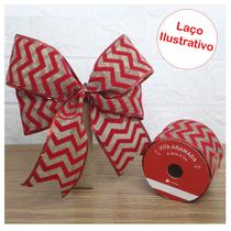 Kit 6 Rolo Fitas Aramadas Juta Listrada Decoração Natalina 6,3cm x 3m - Gici Christmas