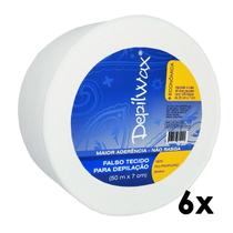 Kit 6 Rolos Depilação Lenço Falso Tecido 50 M Depilwax