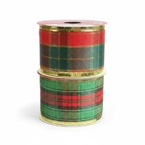 Kit 6 Rolos Fita Aramada Natalina Decoração faz Laço 3,8cm Kit 6 Rolos Fita Aramada Natalina Decoração faz Laço 3,8cm
