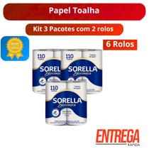 Kit 6 rolos papel toalha Sorella
