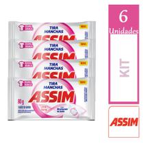 Kit 6 Sabão Em Barra Tira Manchas Roupas Brancas 80g Cada