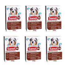 Kit 6 Sabonete em Barra Coco Sanol Dog para Cães e Gatos 90g
