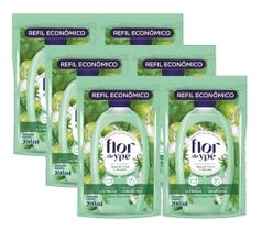 kit 6 Sabonete Líquido Refil Flor De Ypê ÁGUA DE COCO E ALECRIM 200ml