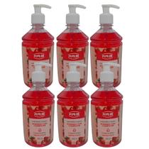 Kit 6 Sabonete Morango Champagne Corpo Mãos 500ML - Pepilon